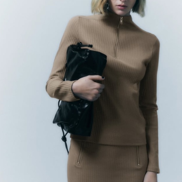 ZARA ZIPPERED RIB TOP NWT - Picture 5 of 5